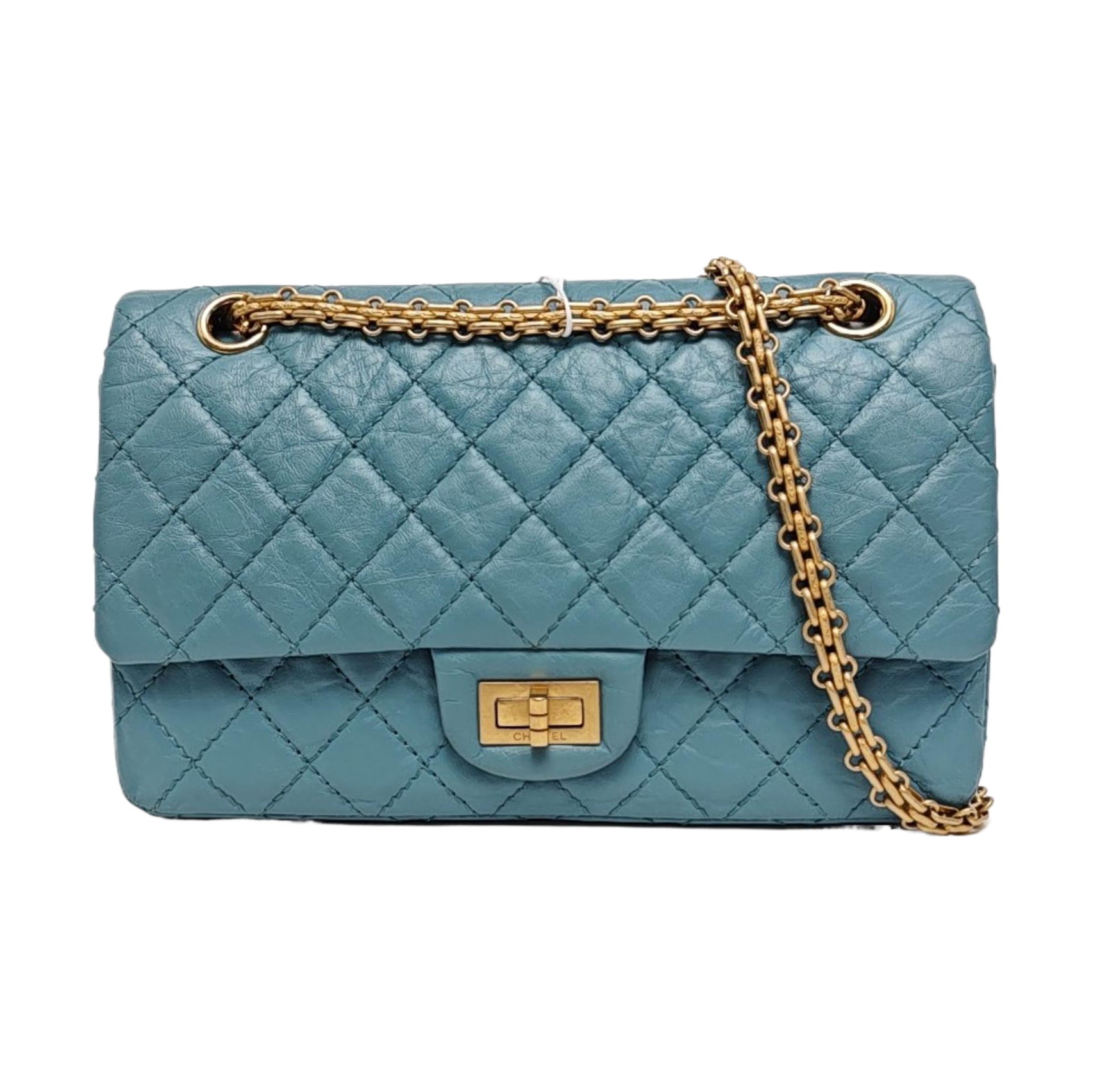2.55 225 (small) Quilted Calfskin Blue