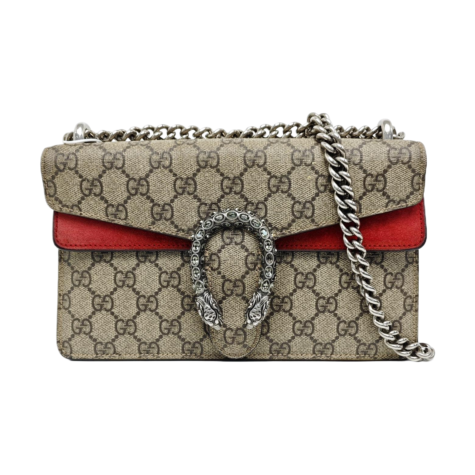Dionysus Small Monogram Coated Canvas Beige
