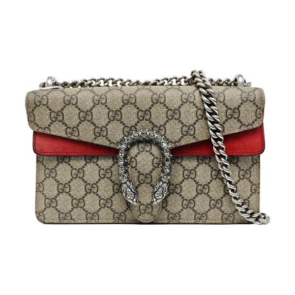 Dionysus Small Monogram Coated Canvas Beige