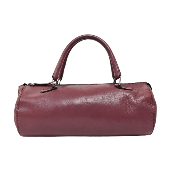 Lambskin Top Handle Bag Purple