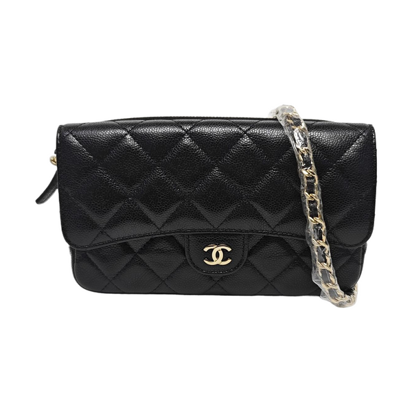 CLASSIC FLAP Mini Quilted Grained Calfskin Black