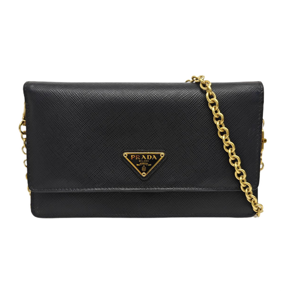 Saffiano Calfskin Shoulder Bag Mini Black