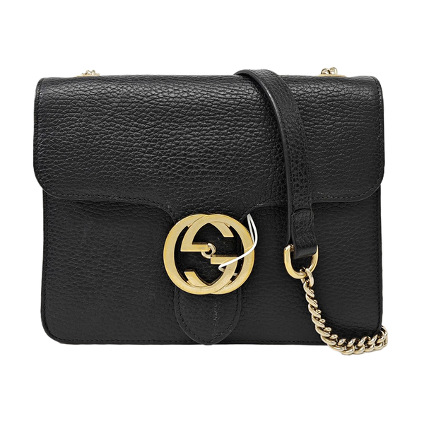 Interlocking G Small Calfskin Black