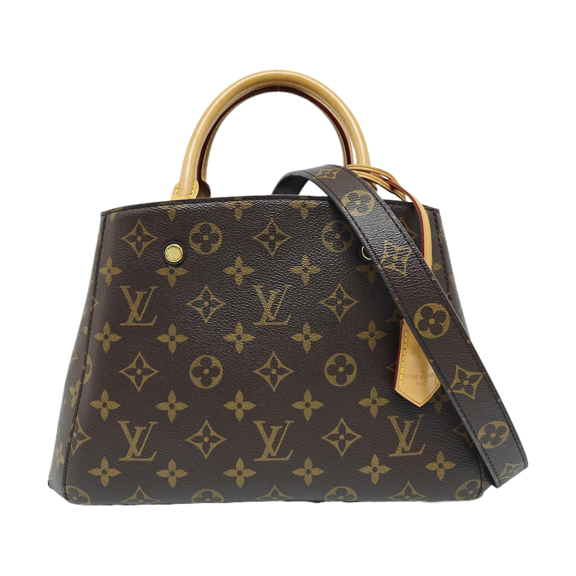 MONTAIGNE BB Monogram Coated Canvas Brown