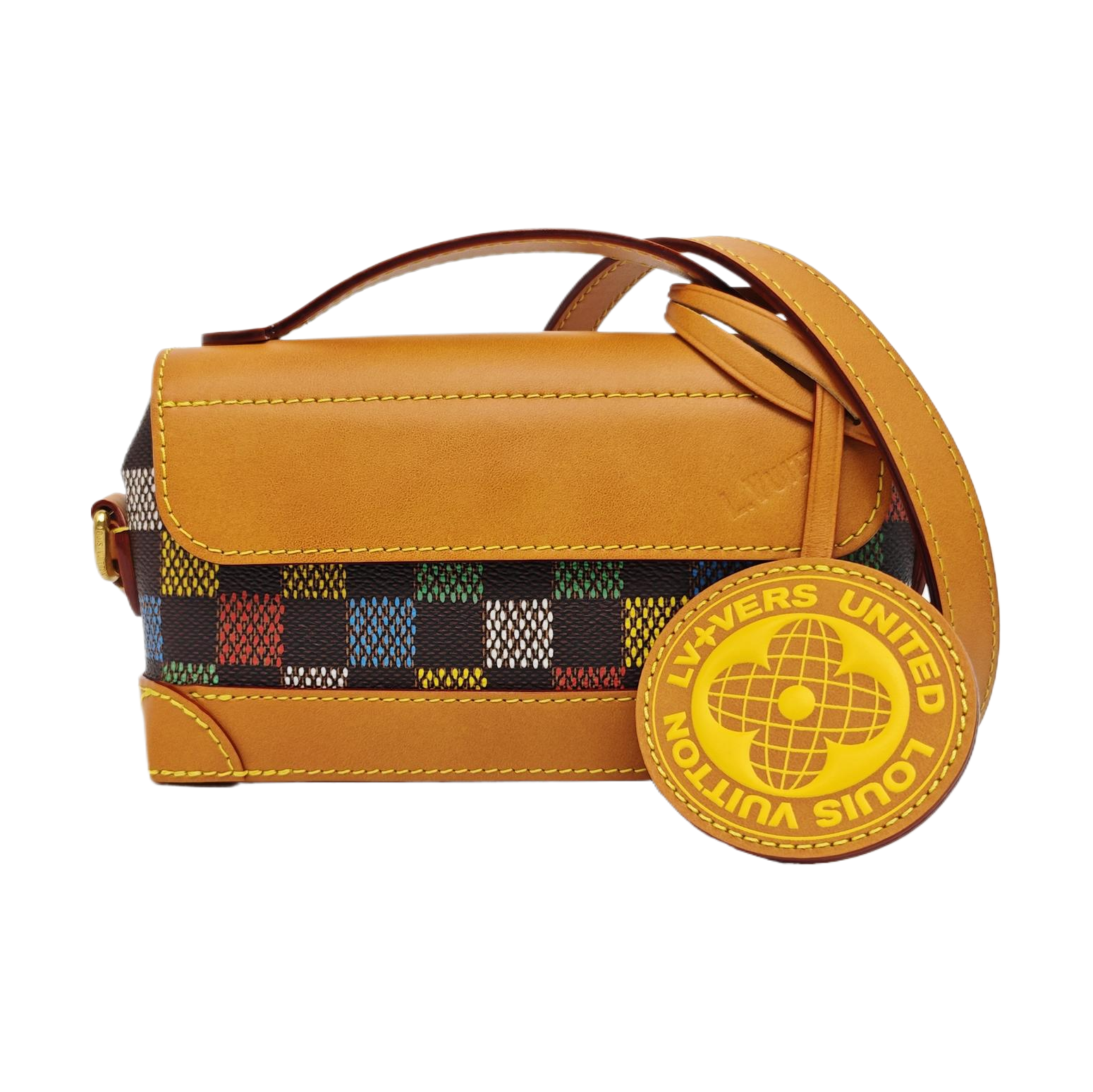LOCKME EAST WEST Mini Damier Coated Canvas Multicolor