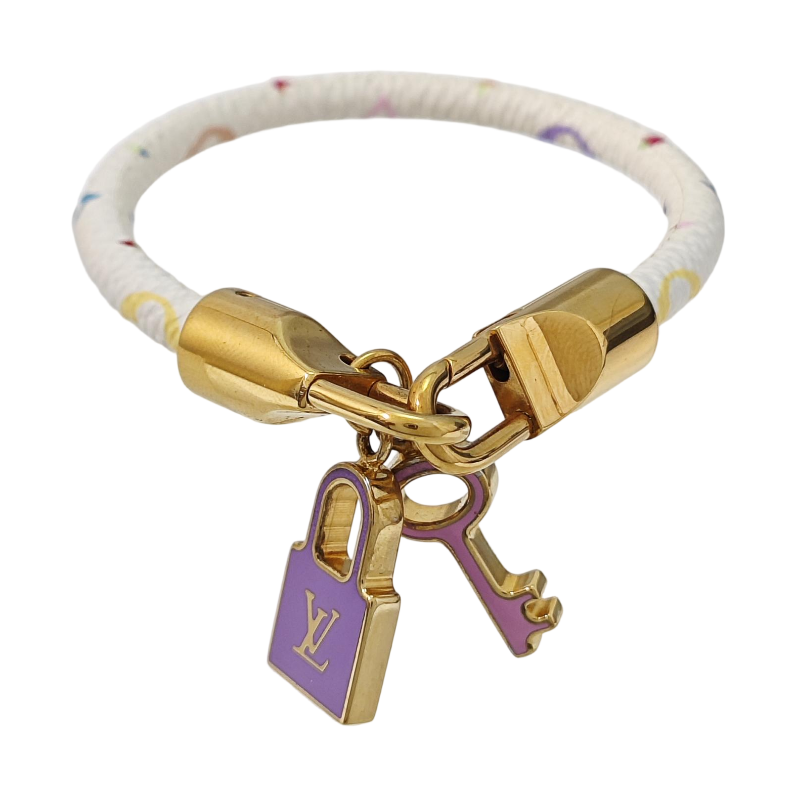 NANOGRAM Leather White Bangle