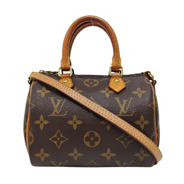 SPEEDY Nano Monogram Coated Canvas Brown