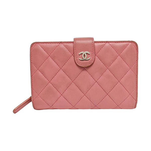 Quilted Lambskin Wallet Pink