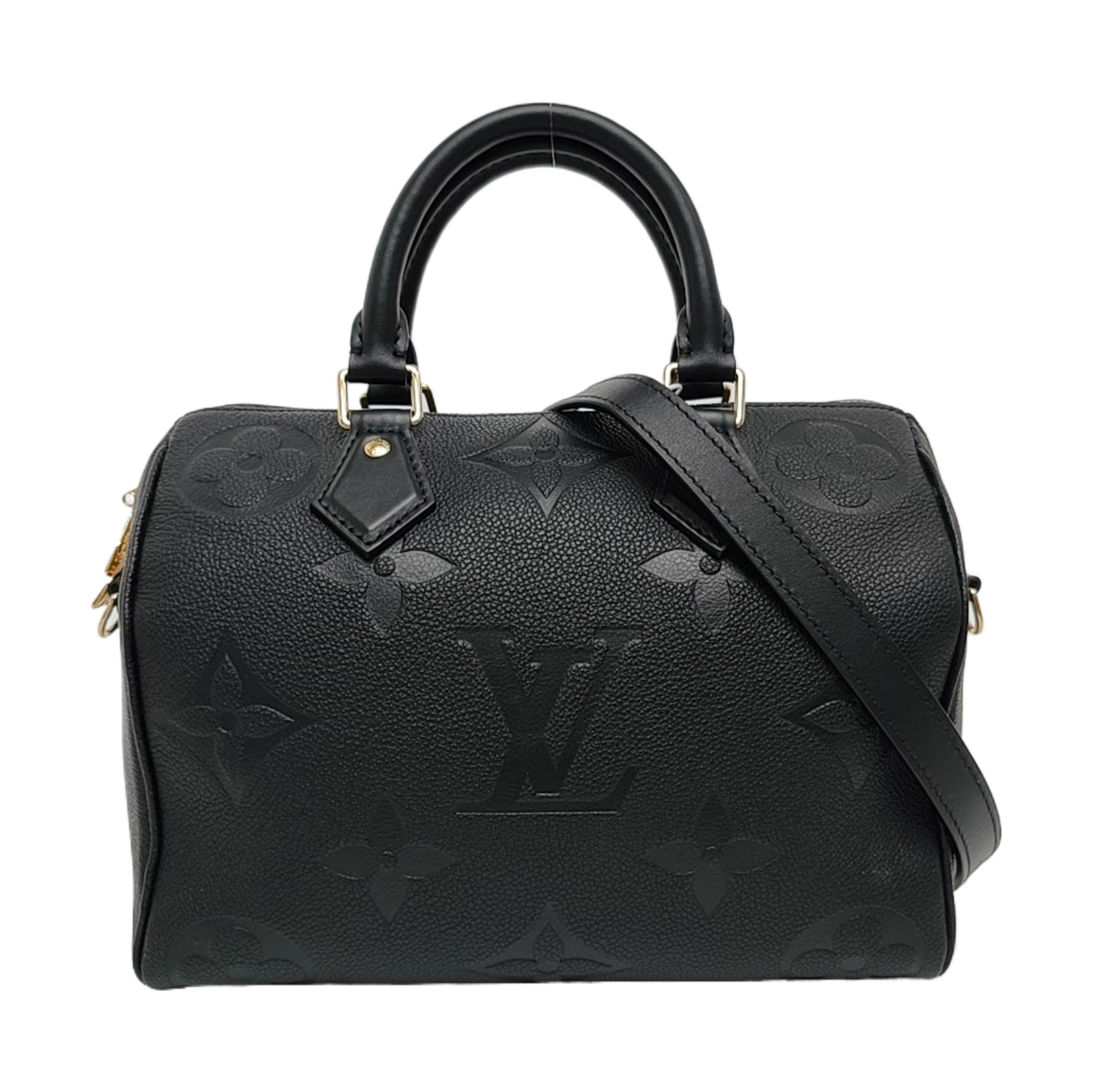 Authenticated pre-owned  SPEEDY 25 Monogram Calfskin Black - Shoulder Bag at Looply