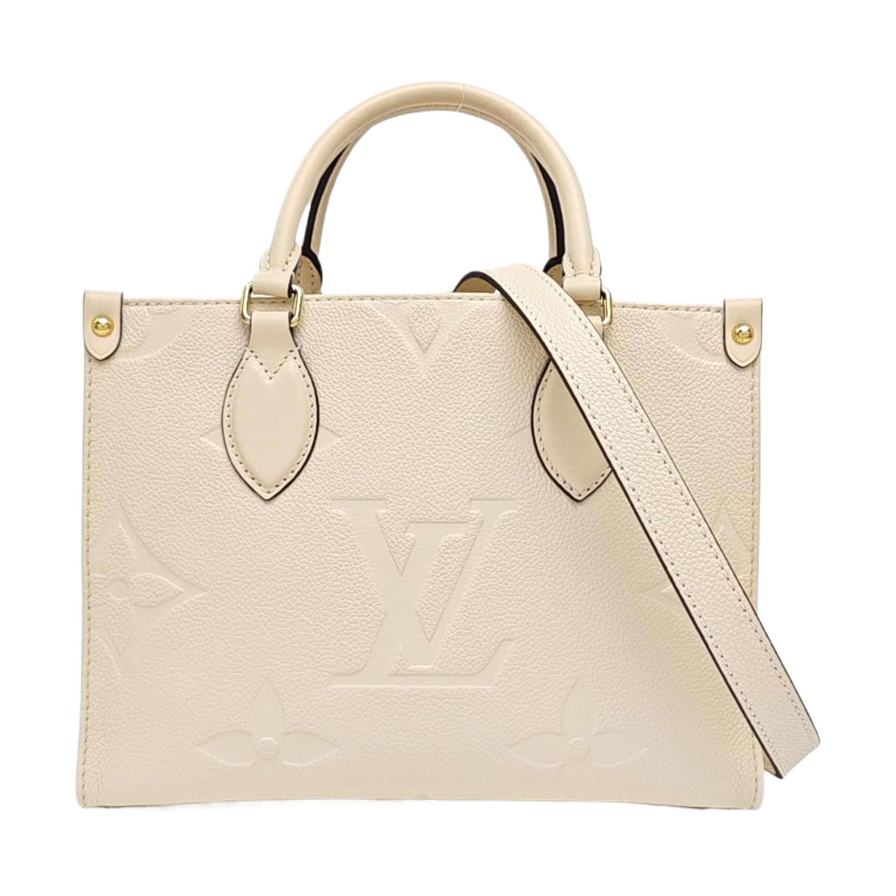ONTHEGO PM Monogram Calfskin Beige