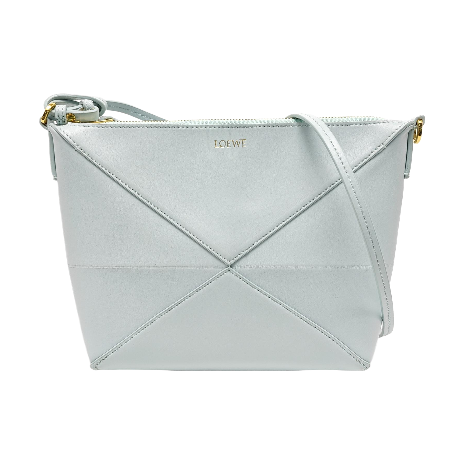 Puzzle Fold Mini Calfskin Blue
