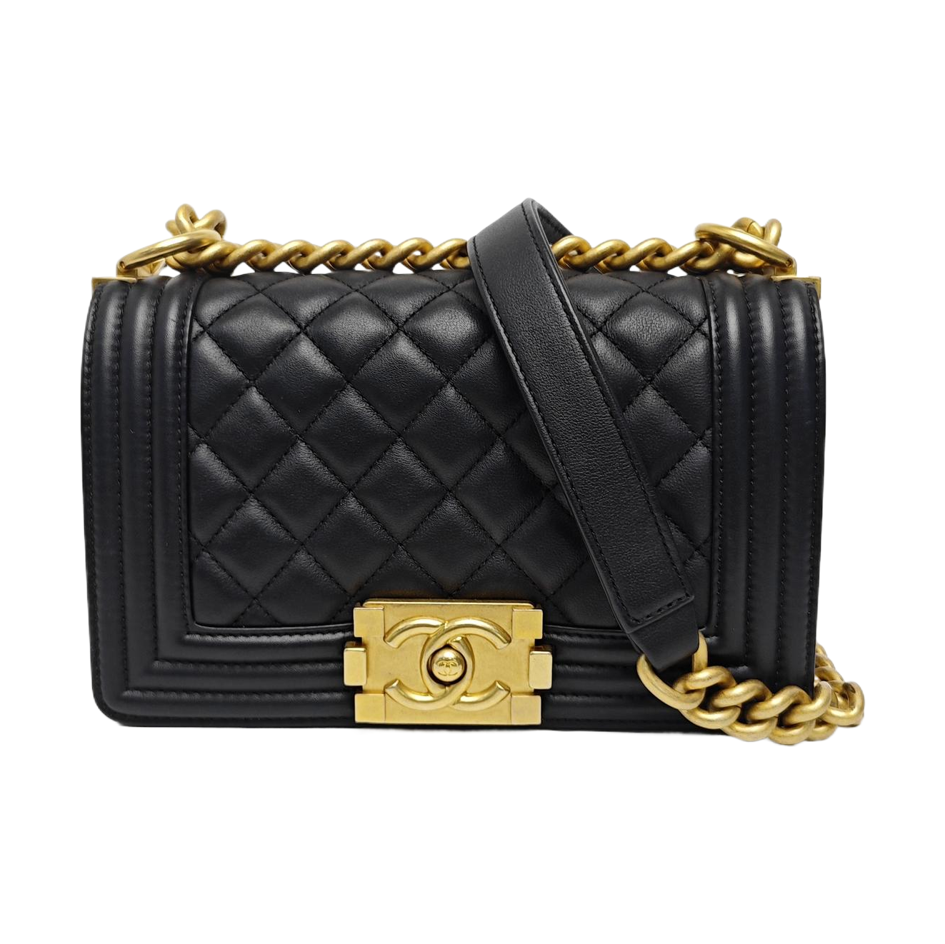 BOY CHANEL Small Quilted Calfskin Black