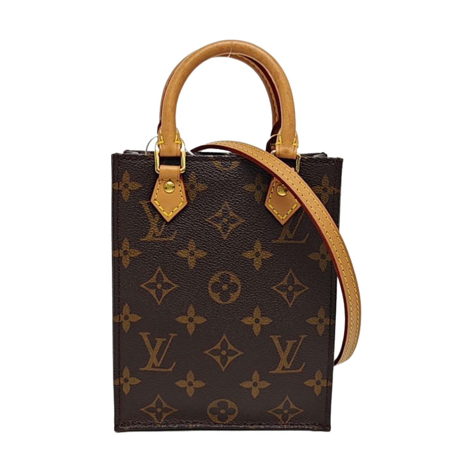 SAC PLAT Mini Monogram Coated Canvas Brown