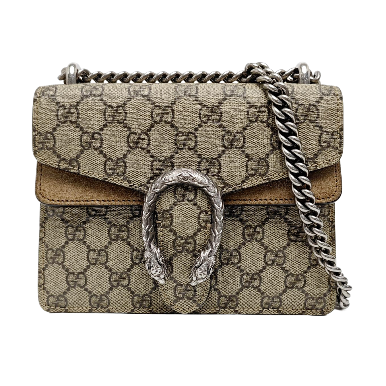 Dionysus Mini Monogram Coated Canvas Beige