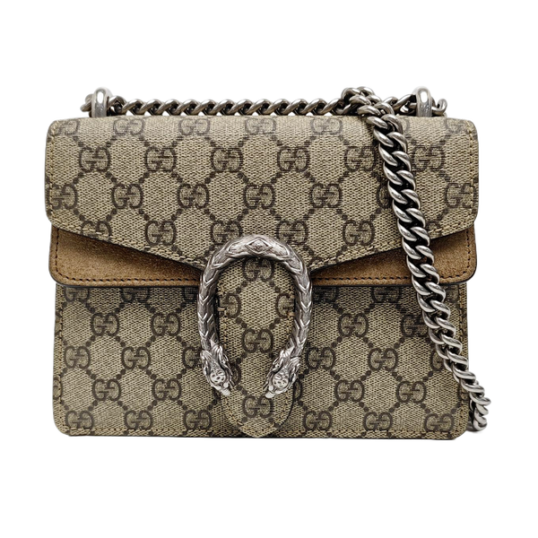 Dionysus Mini Monogram Coated Canvas Beige