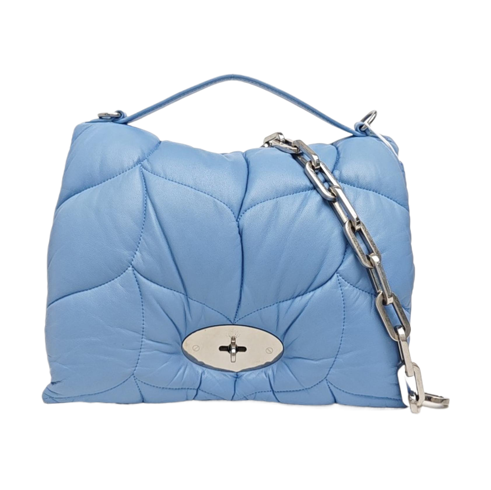 Quilted Lambskin Shoulder Bag Blue