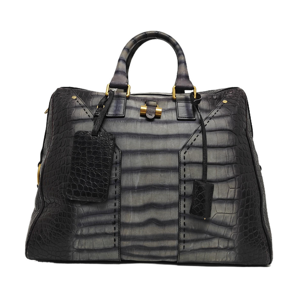 Calfskin Top Handle Bag Gray
