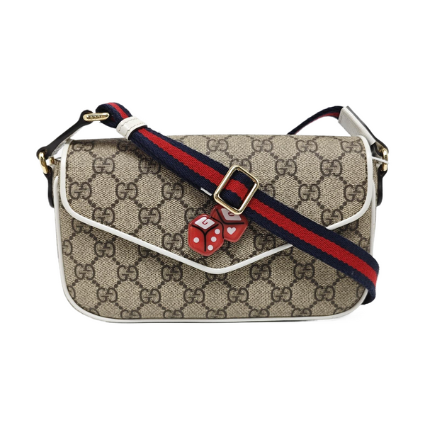 Ophidia Large Monogram Coated Canvas Beige