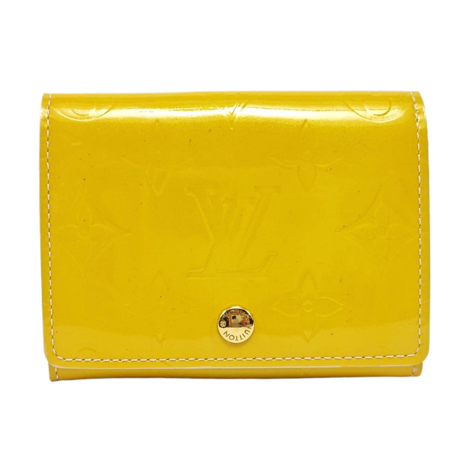 Monogram Patent Leather Wallet Yellow