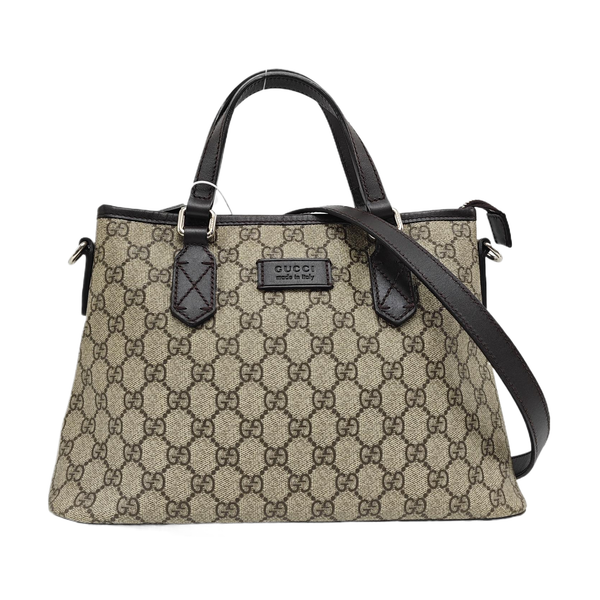 Monogram Coated Canvas Tote Bag Small Beige