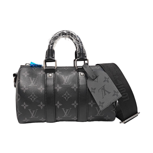 KEEPALL 25 Monogram Coated Canvas Black