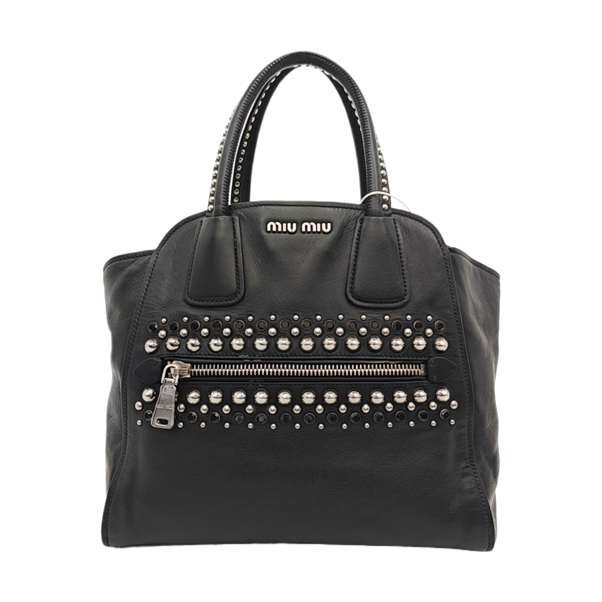 Calfskin Top Handle Bag Black