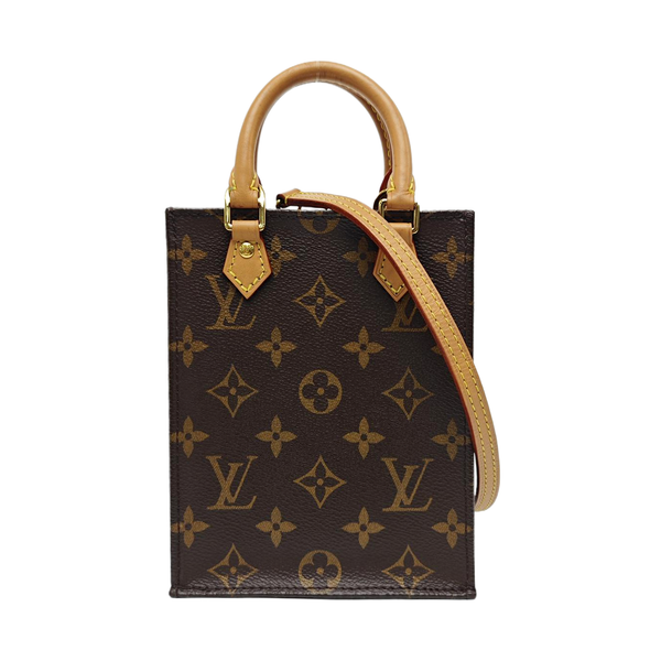 SAC PLAT Mini Monogram Coated Canvas Brown