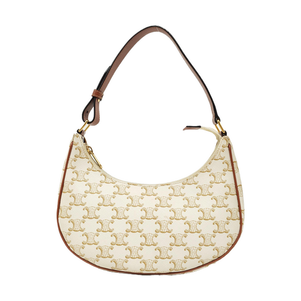 Authenticated pre-owned  AVA Coated Canvas Beige - Top Handle Bag at Looply