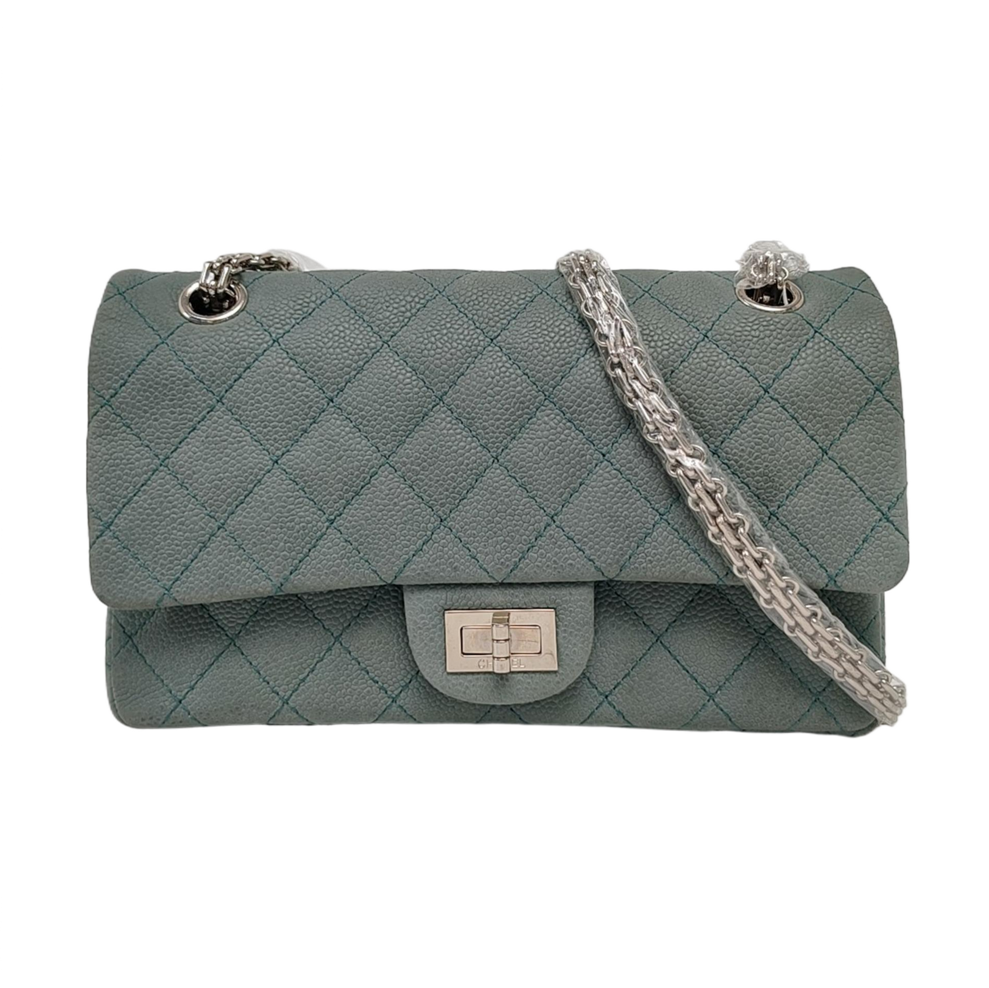 2.55 225 (small) Quilted Grained Calfskin Green