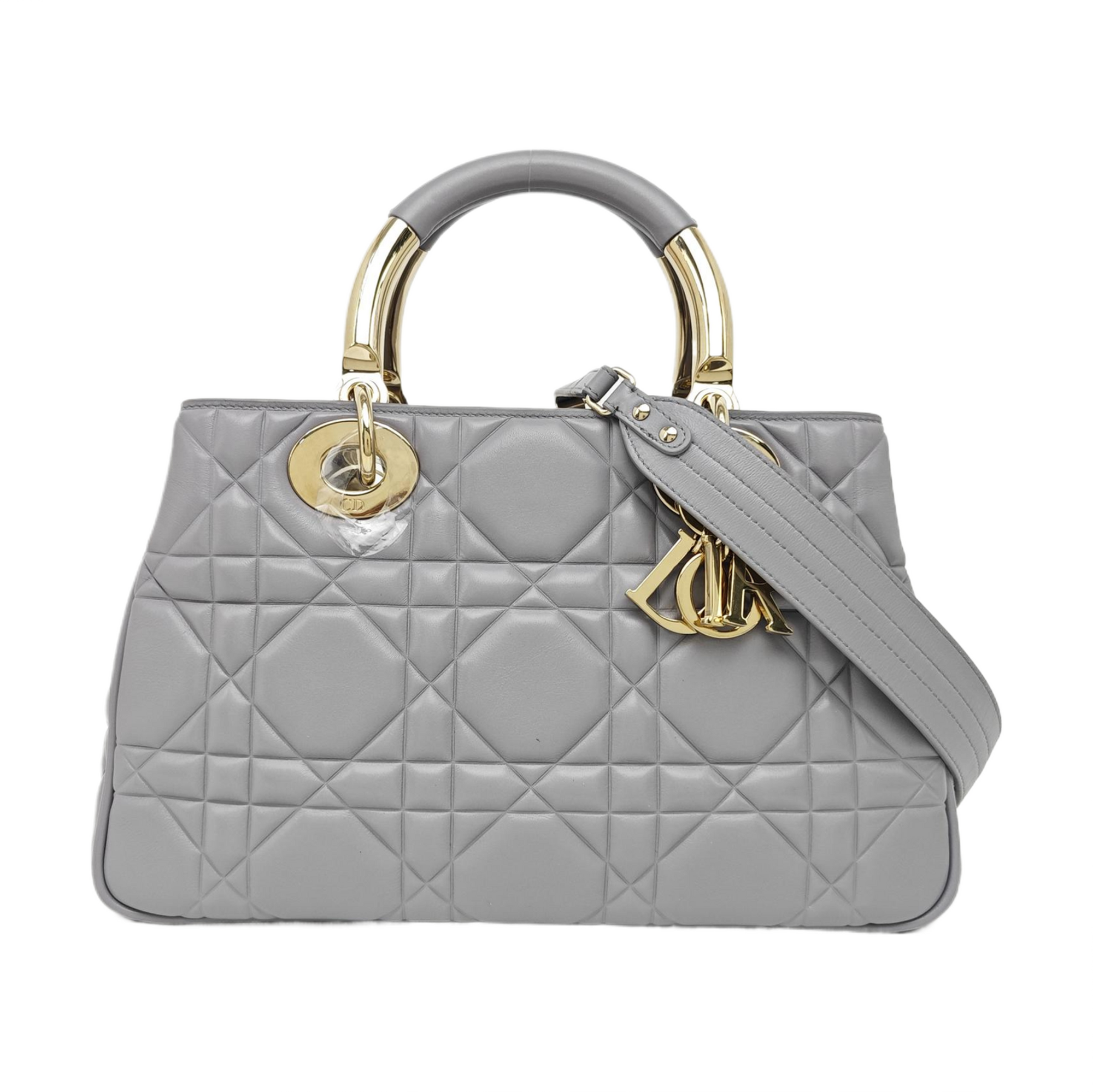 Lady 95.22 Medium Quilted Calfskin Gray