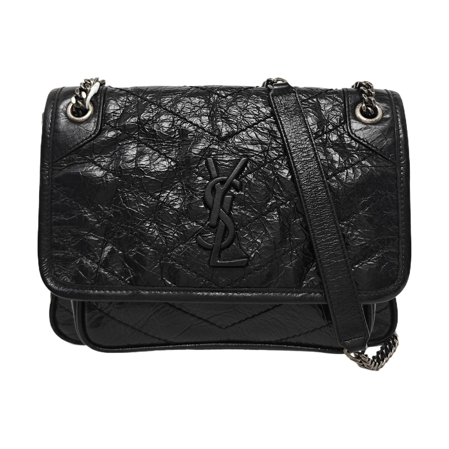 NIKI Small Chevron Calfskin Black