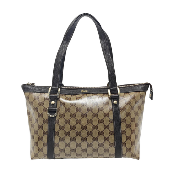 Abbey Monogram Coated Canvas Beige