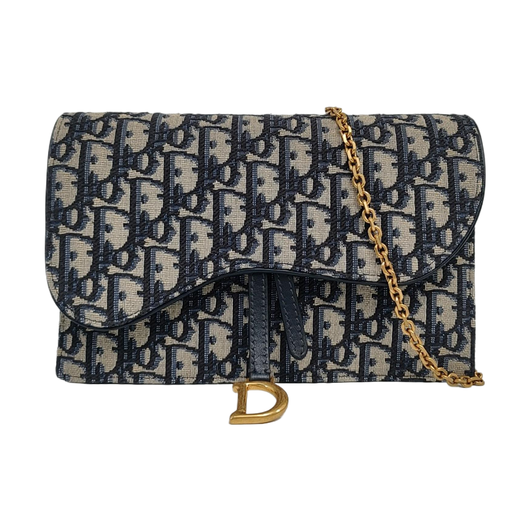 Authenticated pre-owned  Saddle Medium Oblique Canvas Blue - Shoulder Bag at Looply