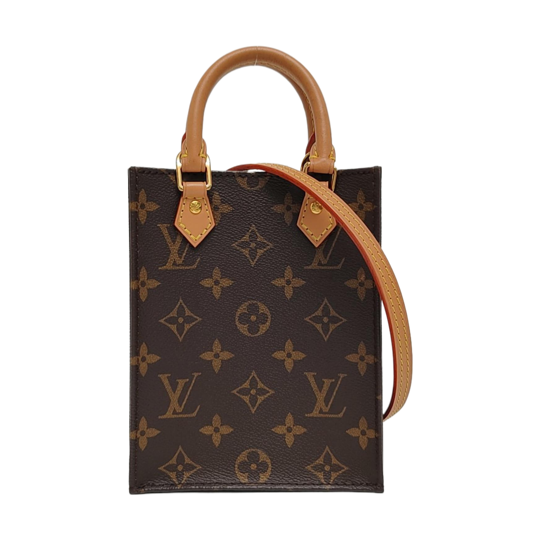 SAC PLAT Mini Monogram Coated Canvas Brown