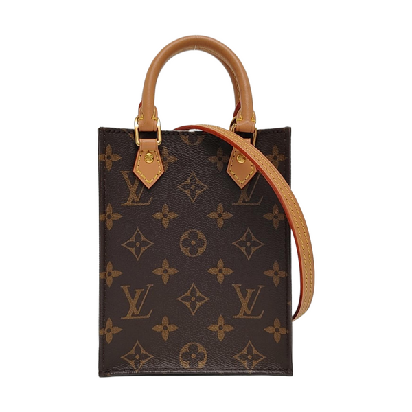 SAC PLAT Mini Monogram Coated Canvas Brown