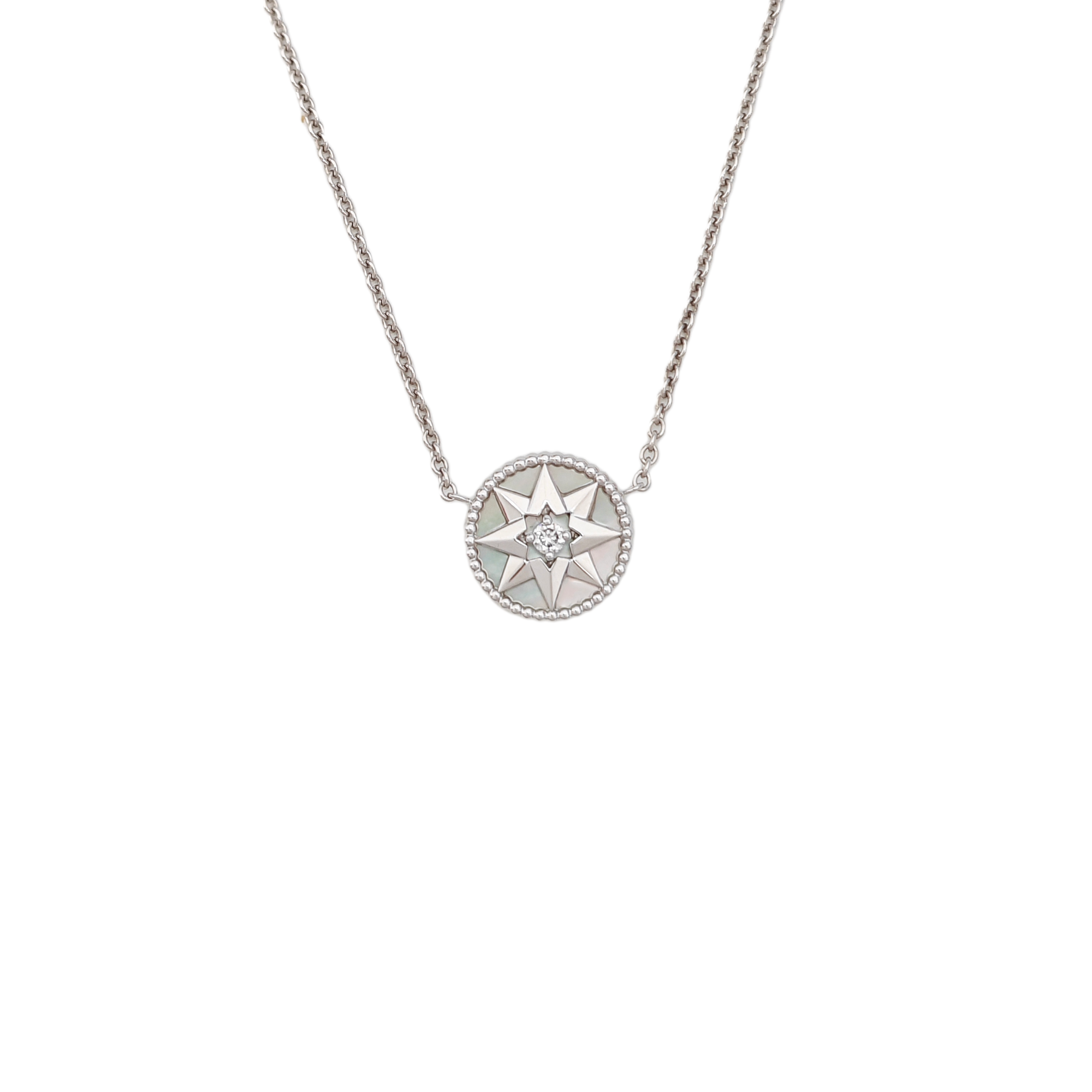 Rose Des Vents 18k White Gold Silver Necklace
