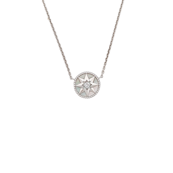 Rose Des Vents 18k White Gold Silver Necklace