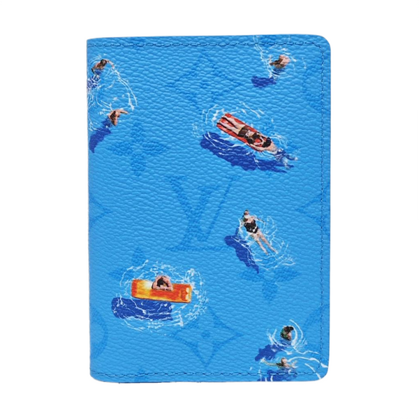 BRAZZA Coated Canvas Blue Card Holder