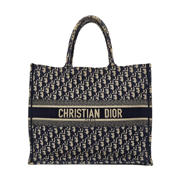 Book Tote Large Oblique Canvas Blue