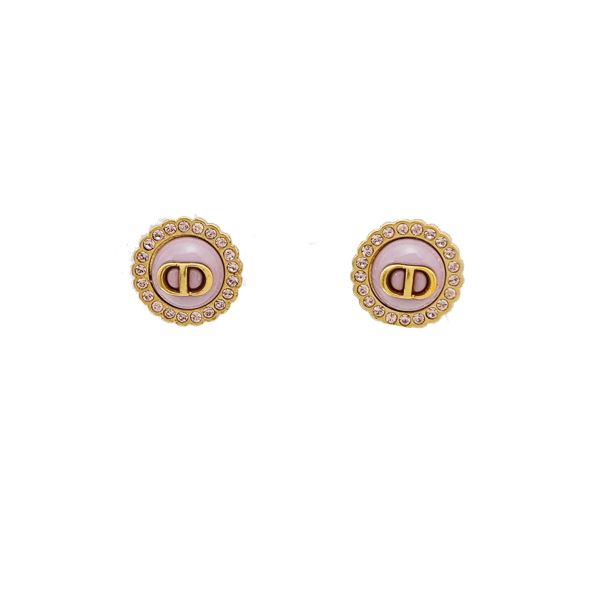 Petit CD Metal Purple Stud Earrings
