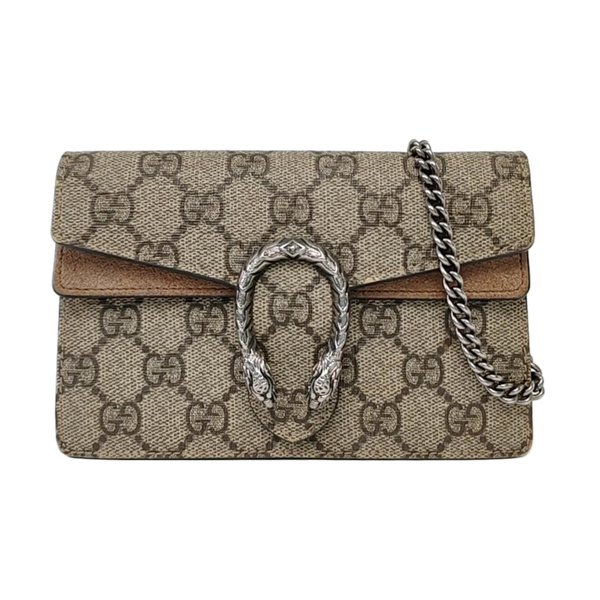 Dionysus Super Mini Monogram Coated Canvas Beige