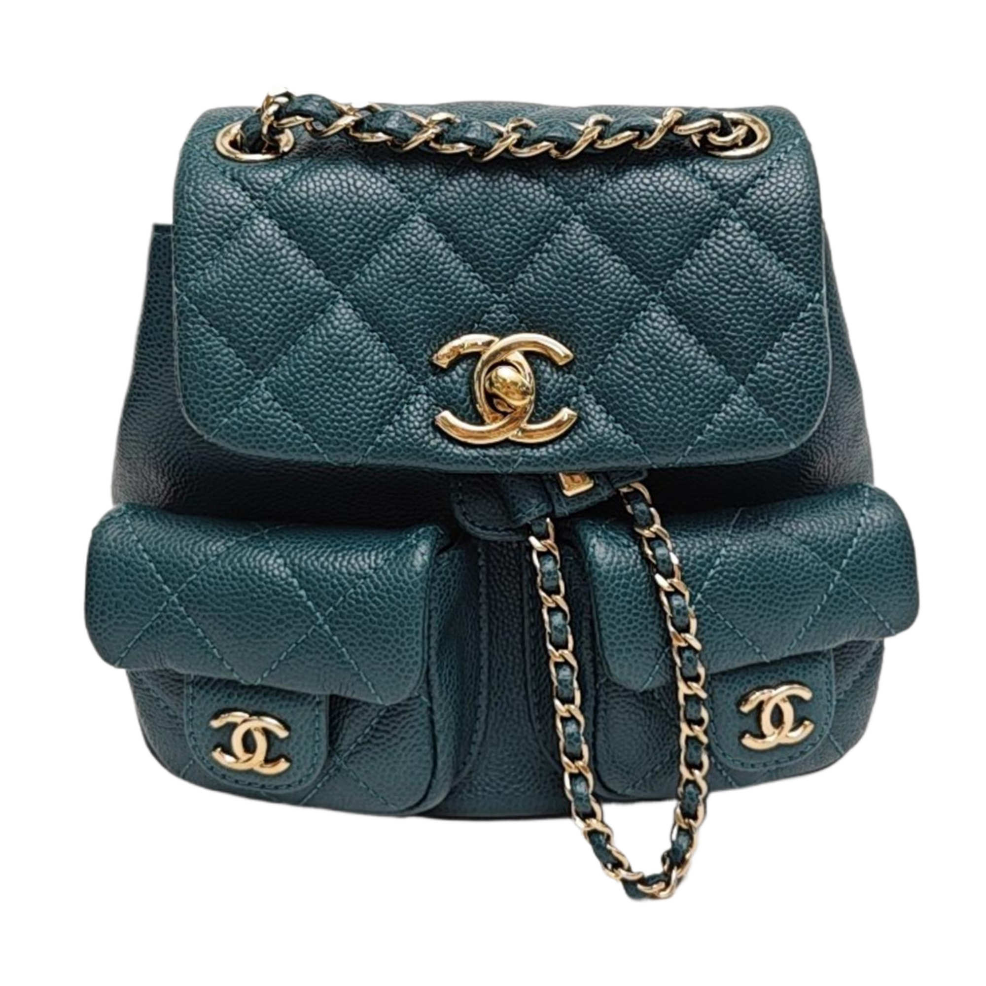 DUMA Small Quilted Grained Calfskin Green