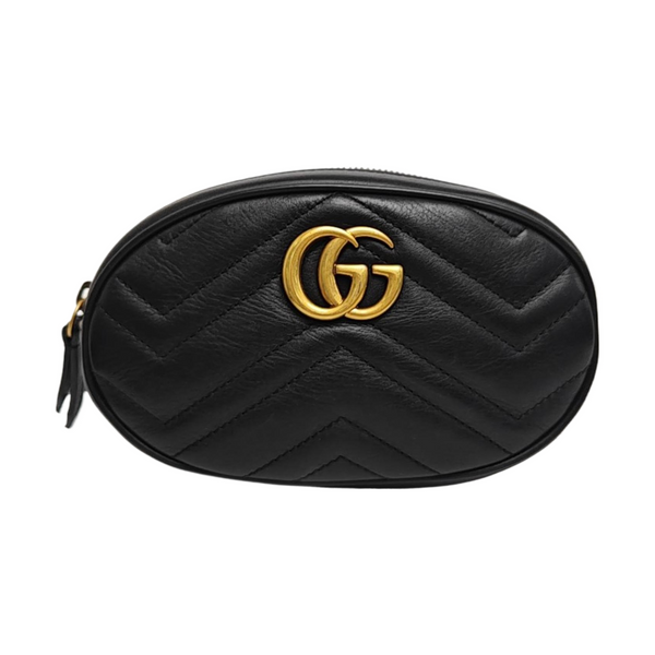 GG Marmont Super Mini Quilted Calfskin Black