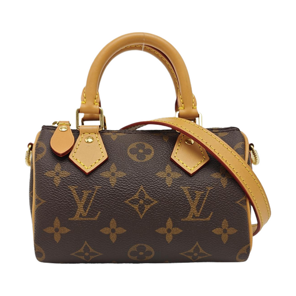SPEEDY Nano Monogram Coated Canvas Brown