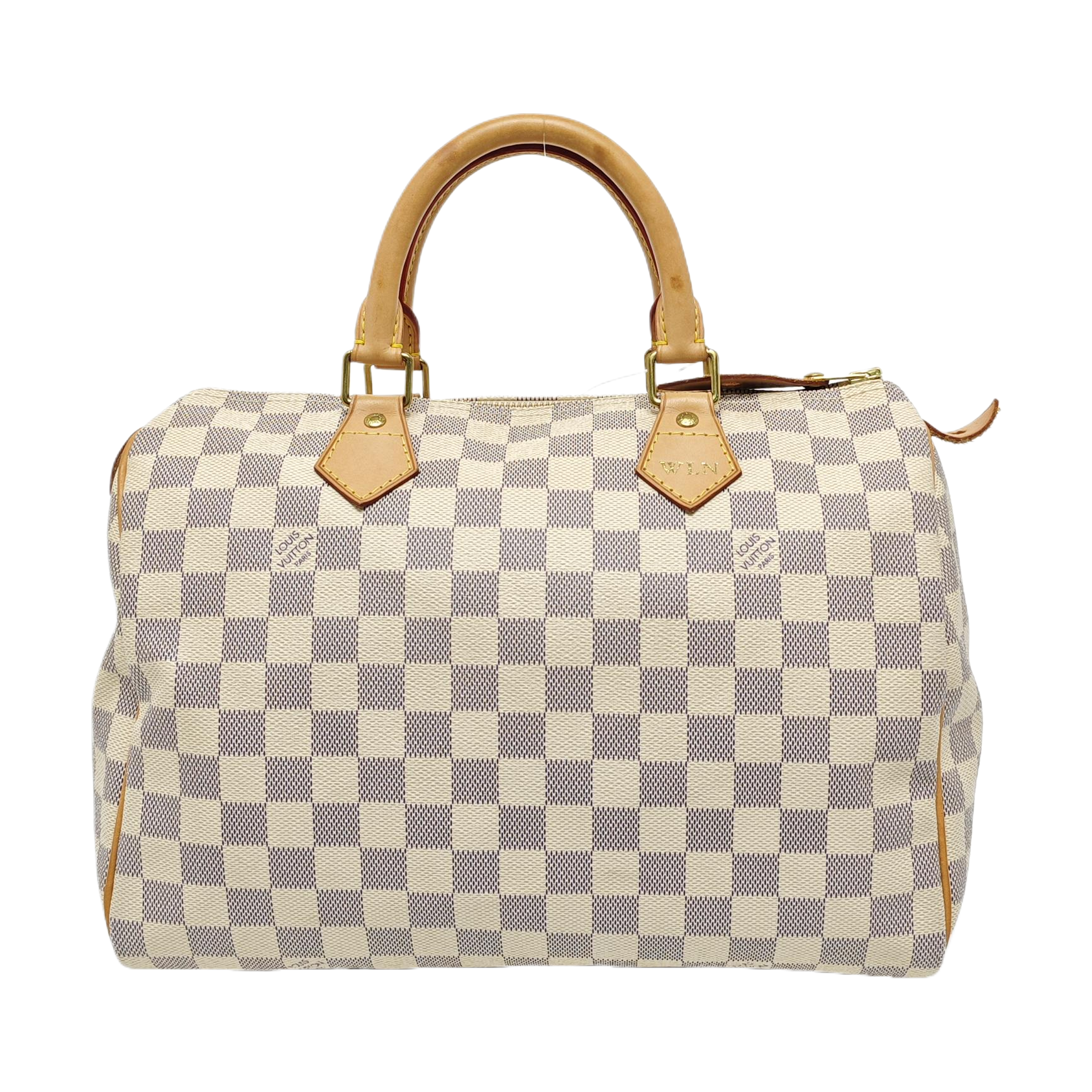 SPEEDY 30 Damier Azur Coated Canvas White