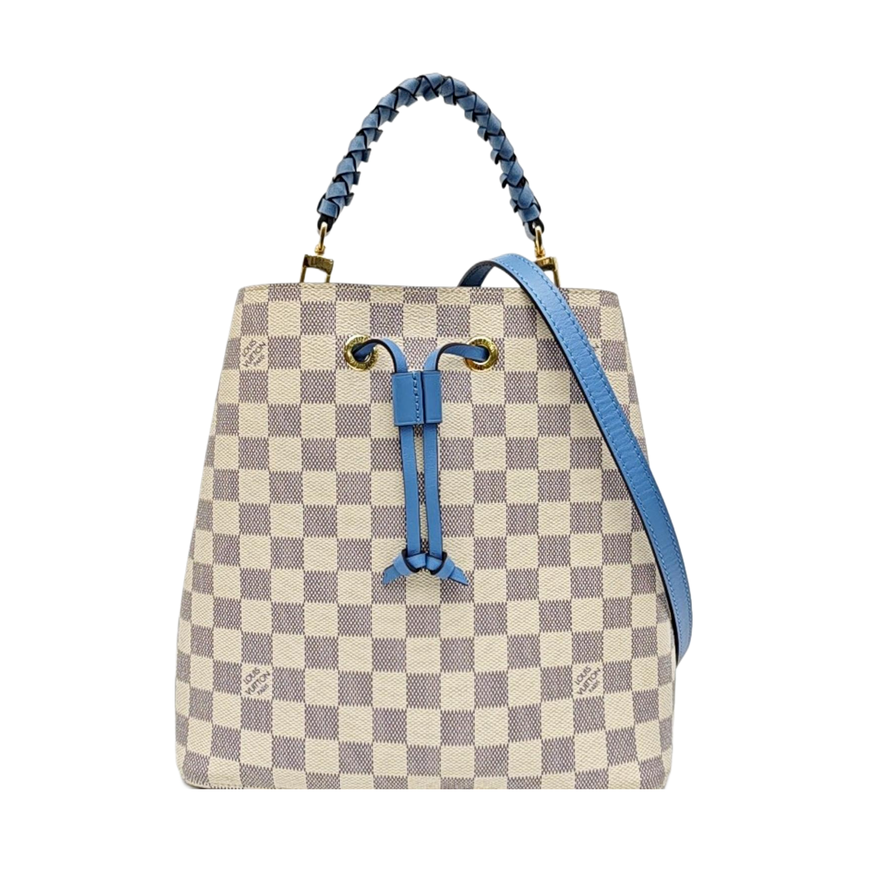 NÉONOÉ MM Damier Azur Coated Canvas White
