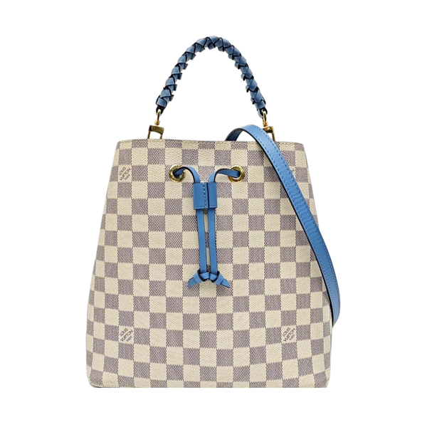 NÉONOÉ MM Damier Azur Coated Canvas White