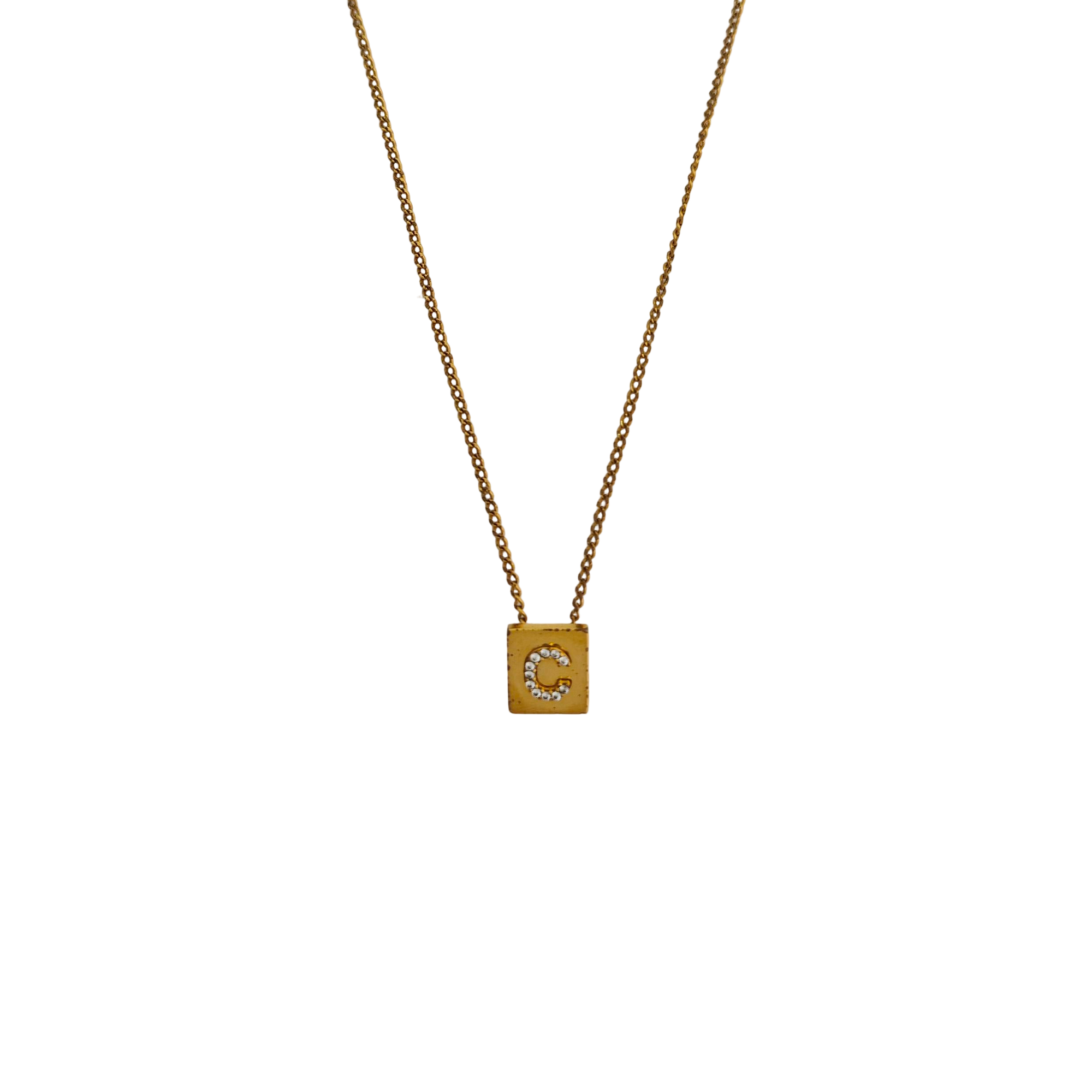 ALPHABET Crystal Gold Necklace