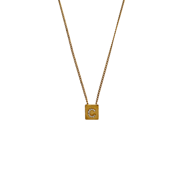 ALPHABET Crystal Gold Necklace