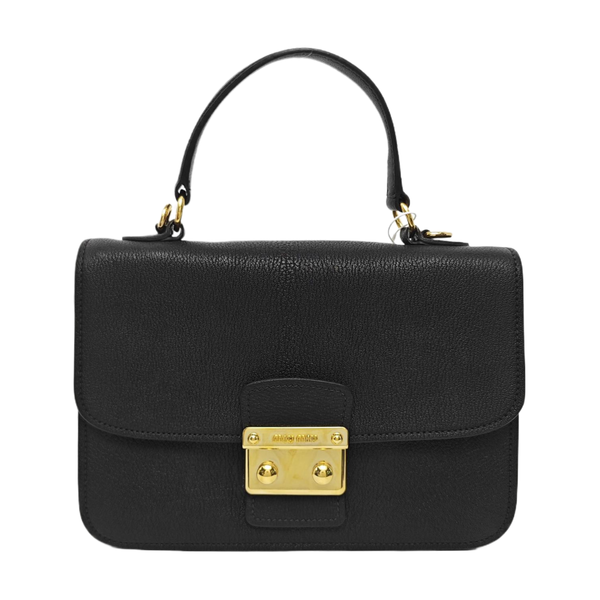 Calfskin Top Handle Bag Black